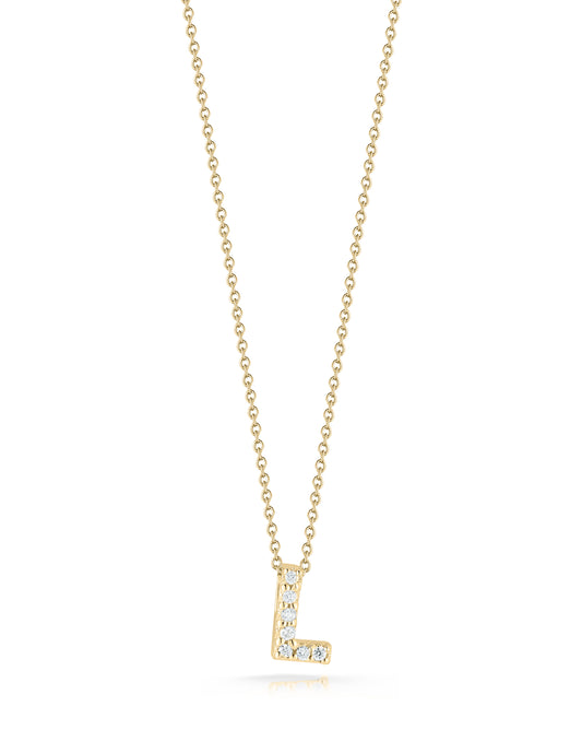 18KY TINY TREASURES DIAMOND LOVE LETTER NECKLACE