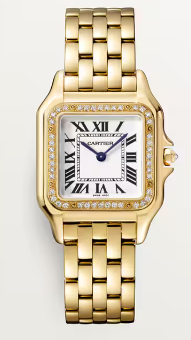 27MM 18KY PANTHERE DE CARTIER DIAMOND BEZEL MEDIUM MODEL QUARTZ