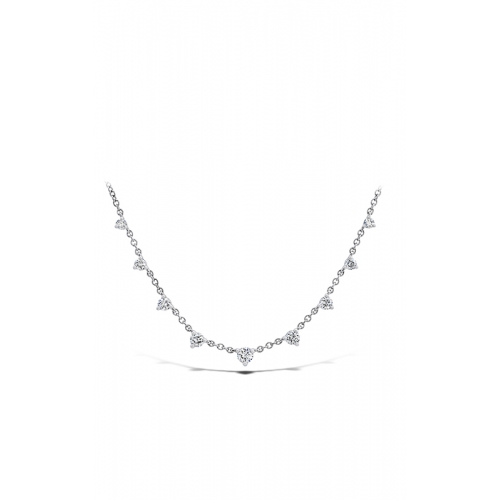 18KW 9-STATION DIAMOND NECKLACE