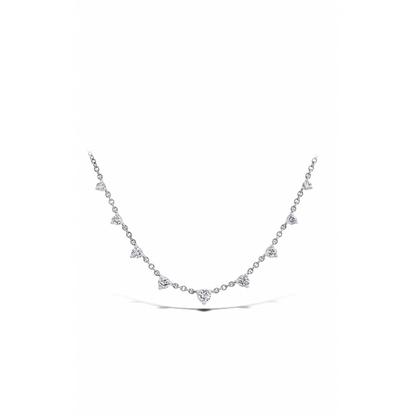 18KW 9-STATION DIAMOND NECKLACE