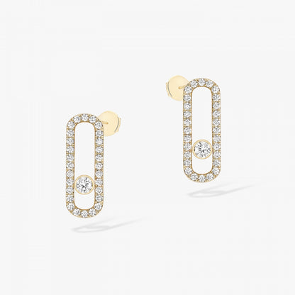 18KY MOVE UNO DIAMOND PAVE EARRINGS