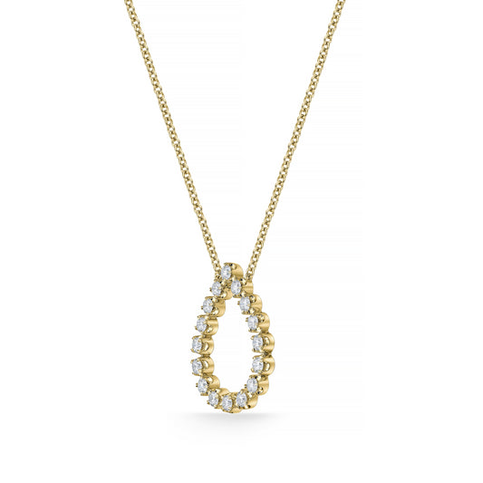 18KY DIAMOND ESSENTIALS PEAR SHAPE PENDANT