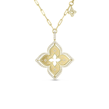 18KY VENETIAN PRINCESS PIROUETTE LARGE FLOWER NECKLACE