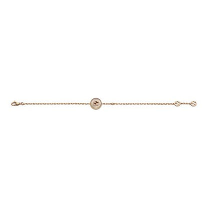 18KP MOP/DIAMOND INTLOCKING G BRACELET