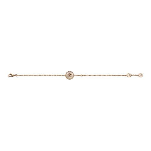 18KP MOP/DIAMOND INTLOCKING G BRACELET