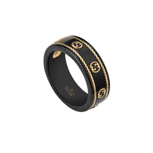 7MM ICON RING IN 18KY GOLD AND CORUNDUM