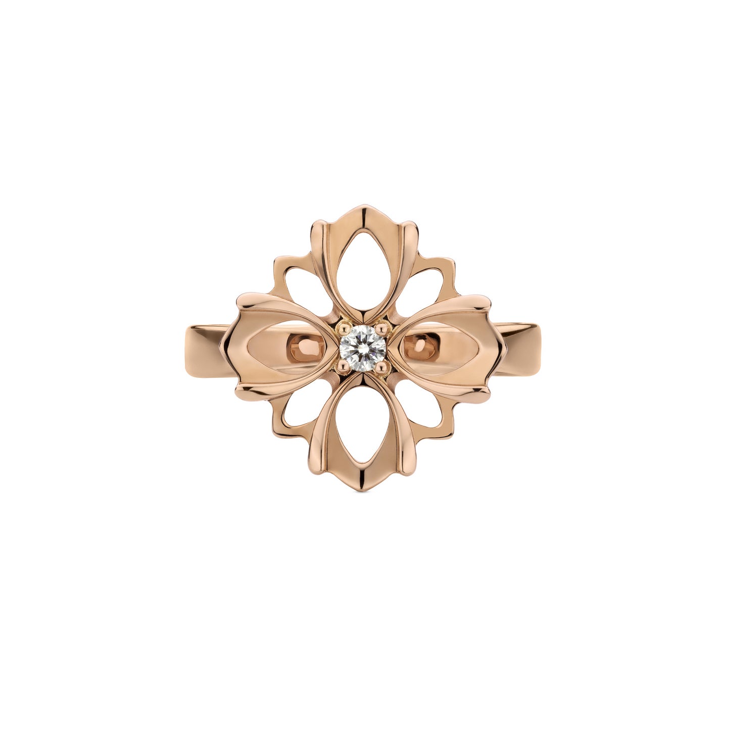 18KR GUCCI FLORA DIAMOND ACCENT RING