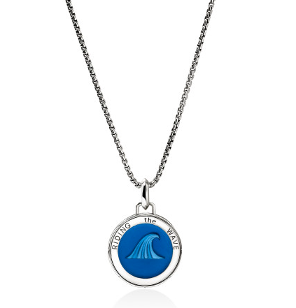 SS ENAMEL WAVE TALISMAN NECKLACE