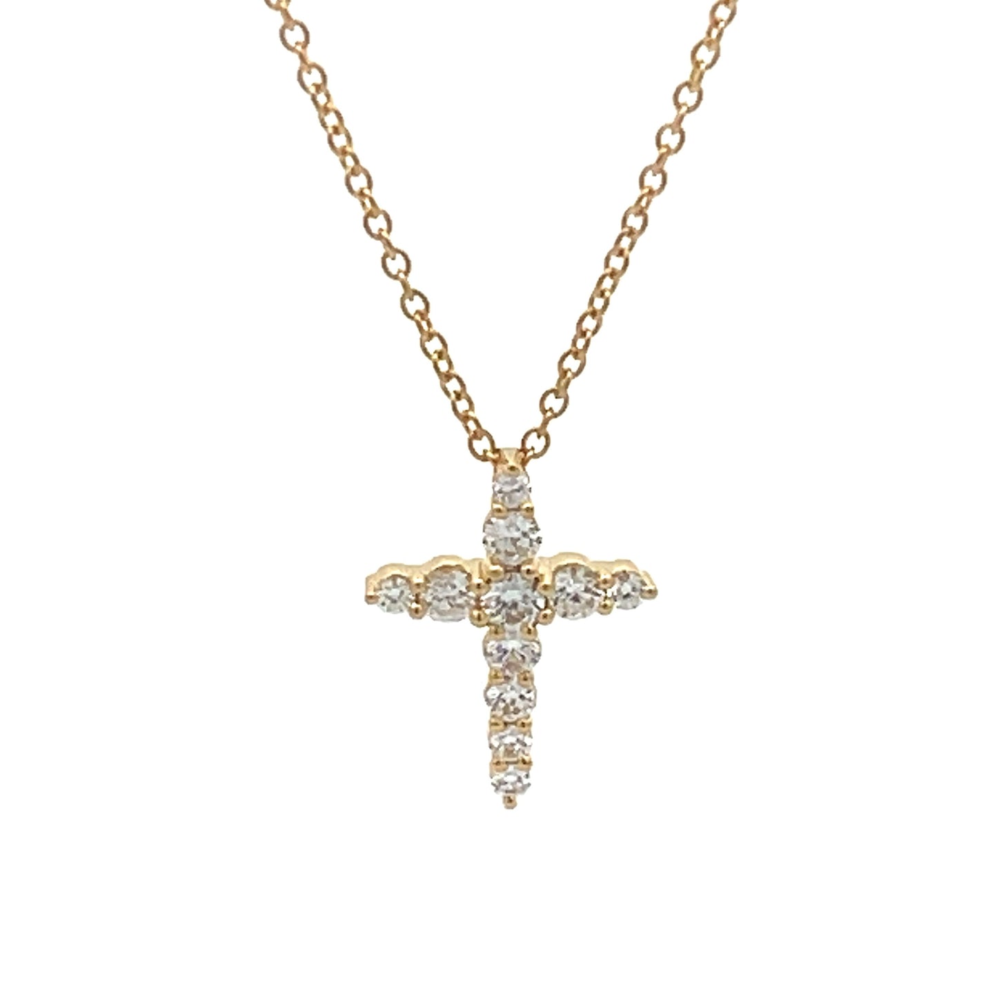 18KY DIAMOND CROSS PENDANT