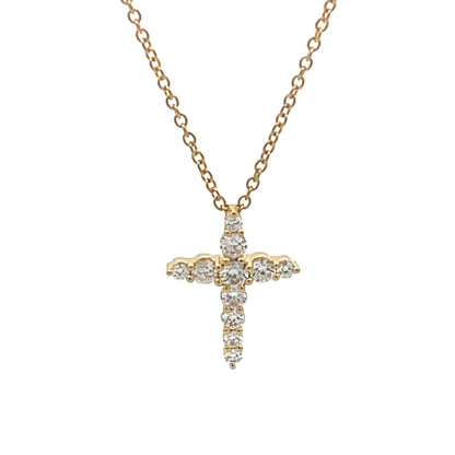 18KY DIAMOND CROSS PENDANT