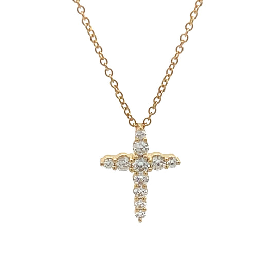 18KY DIAMOND CROSS PENDANT