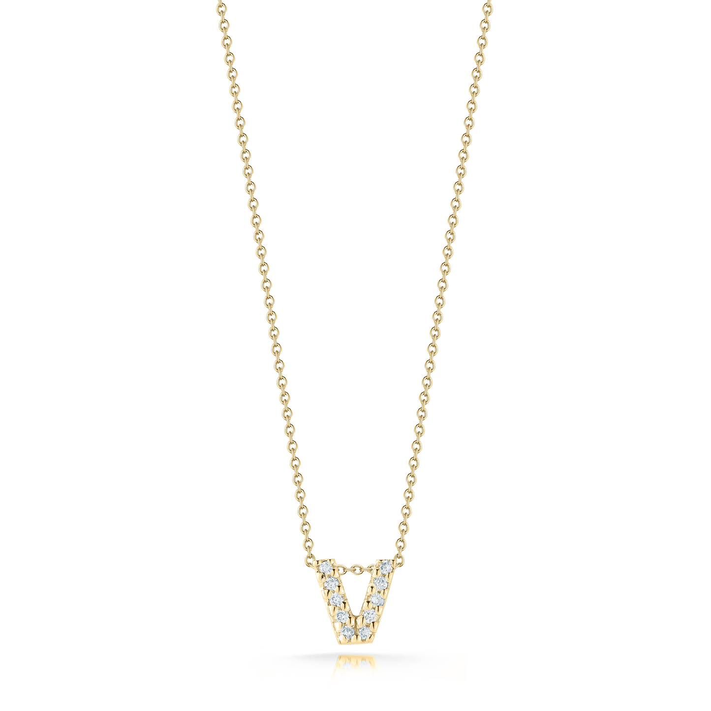 18KY TINY TREASURES DIAMOND LOVE LETTER NECKLACE