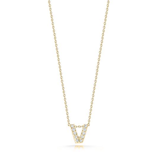 18KY TINY TREASURES DIAMOND LOVE LETTER NECKLACE