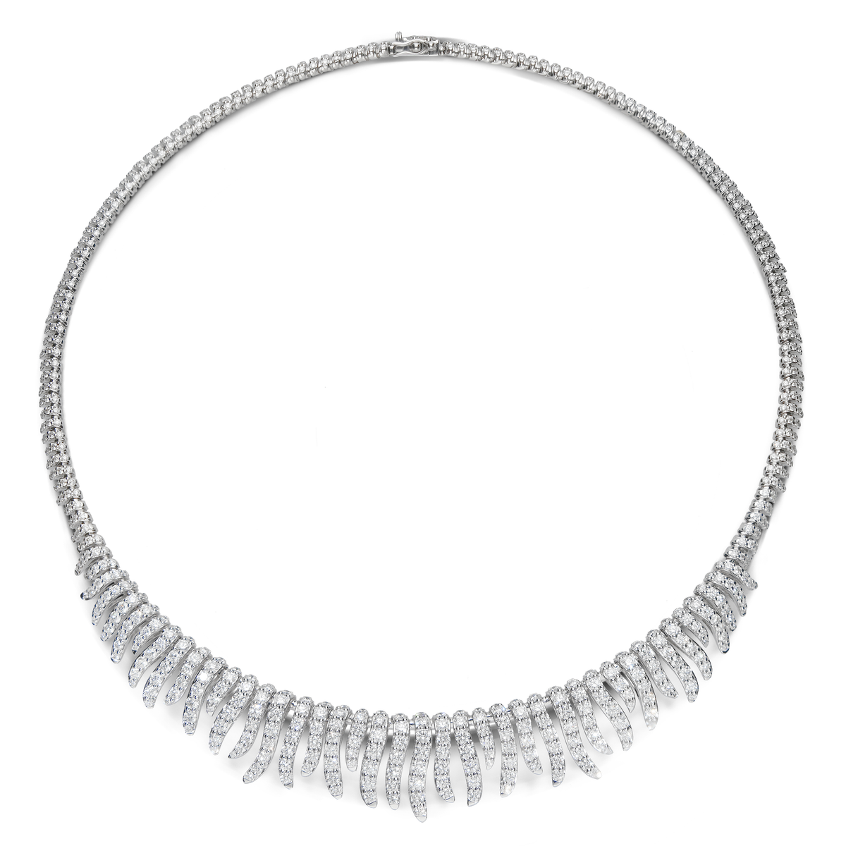 LEO PIZZO 18KW DIAMOND FEATHER COLLAR NECKLACE