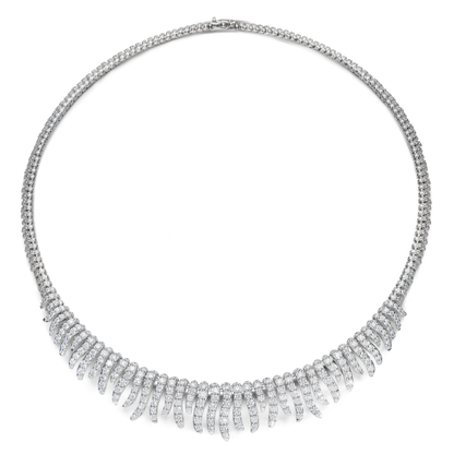 LEO PIZZO 18KW DIAMOND FEATHER COLLAR NECKLACE
