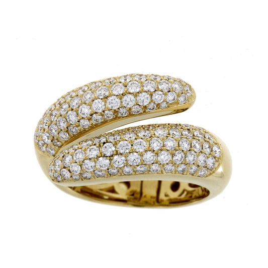 18KY DIAMOND BYPASS RING