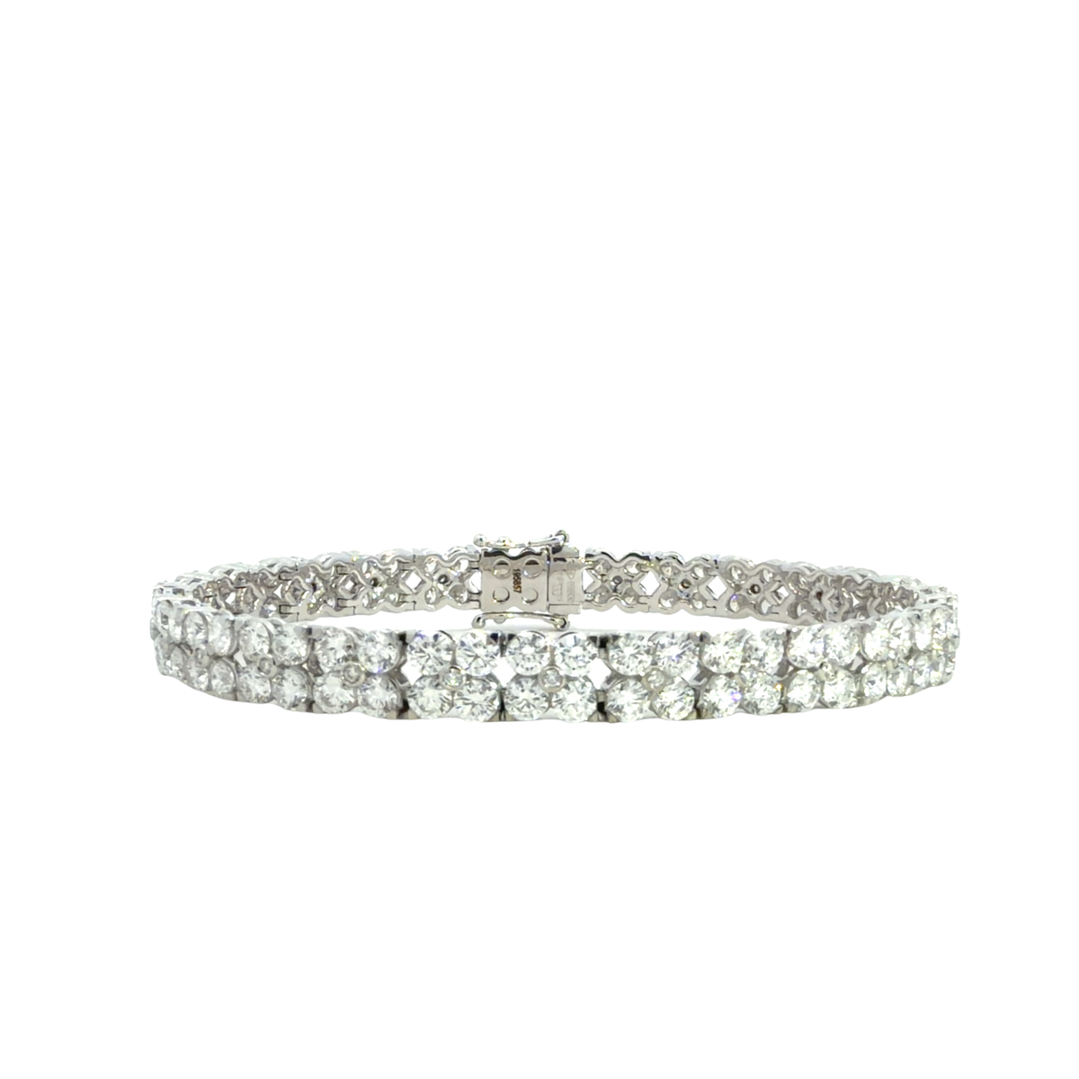 LEO PIZZO 18KW DOUBLE ROW DIAMOND BRACELET