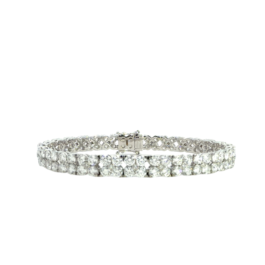 LEO PIZZO 18KW DOUBLE ROW DIAMOND BRACELET