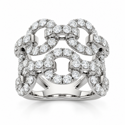18KW DIAMOND FASHION LINK RING