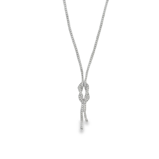 Love Knot Y Necklace, Sterling Silver