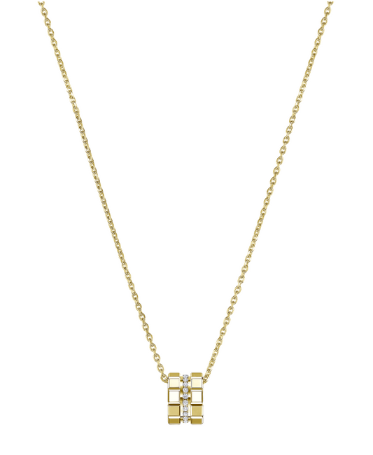 18KY PETITE DIAMOND ICE CUBE PENDANT