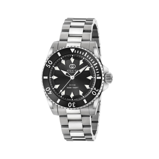 SS GUCCI DIVE 40MM BLK DL BRAC