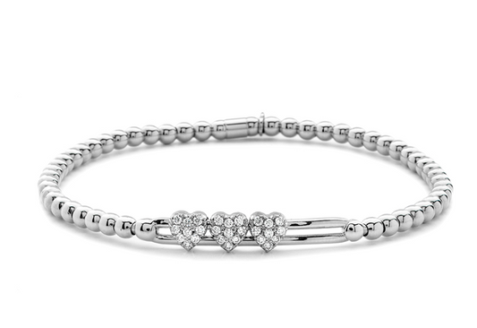 HULCHI BELLUNI 18KY TRESORE 3 HEART STRETCH BRACELET