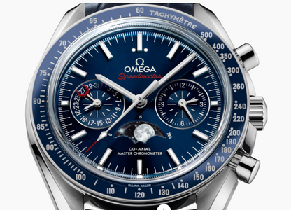 44.25MM  SS SPEEDMASTER MOONPHASE BLUE DIAL AND STRAP