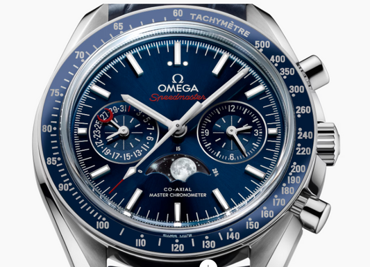 44.25MM  SS SPEEDMASTER MOONPHASE BLUE DIAL AND STRAP