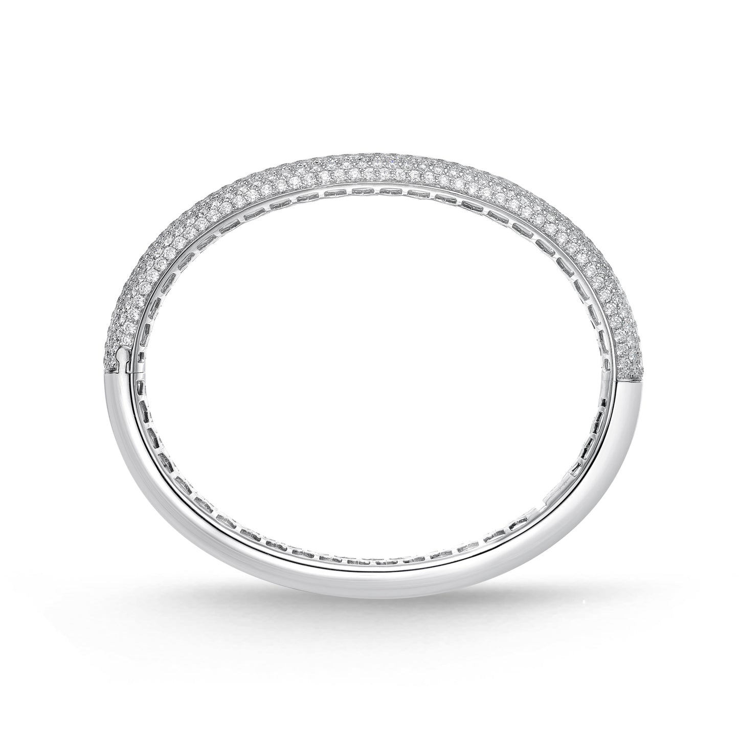 18KW 7 ROW PIROUETTE PAVE DIAMOND BANGLE