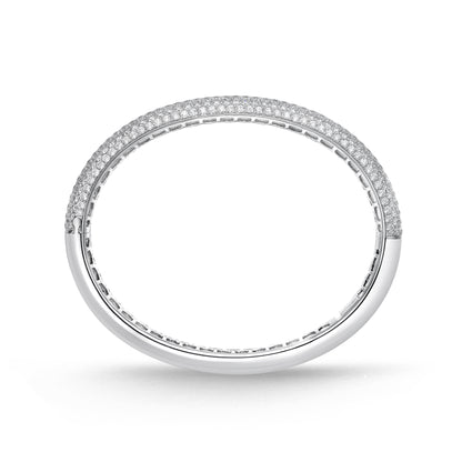 18KW 7 ROW PIROUETTE PAVE DIAMOND BANGLE