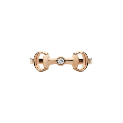 18KR HORSEBIT RING W/DIAMOND