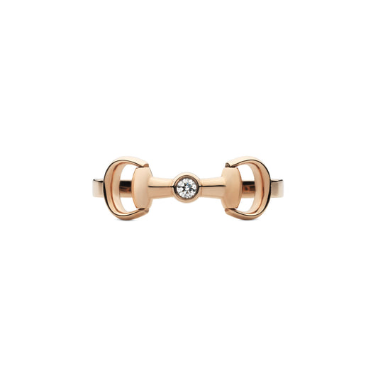 18KR HORSEBIT RING W/DIAMOND