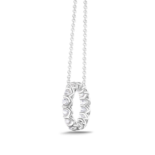 18KW DIAMOND CIRCLE PENDANT ON CHAIN