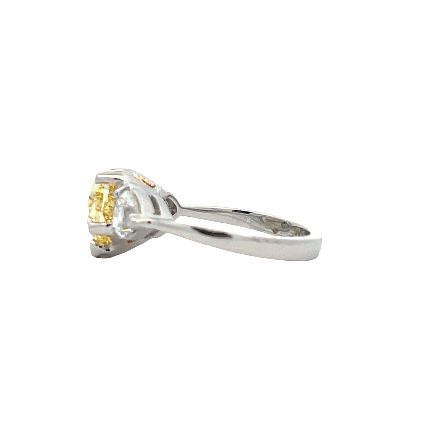 PLAT HEART 3.03CT NFIY/VS1  2 HRT 1.01TW RING