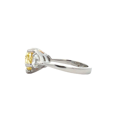 PLAT HEART 3.03CT NFIY/VS1  2 HRT 1.01TW RING
