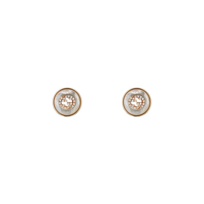 18KR MOP AND DIAMOND INTERLOCKING G STUDS