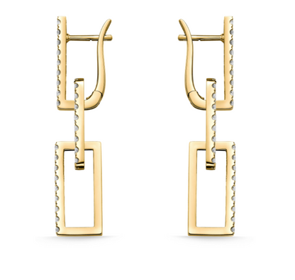 18KY ESSENTIAL RECTANGLE DROP EARRINGS