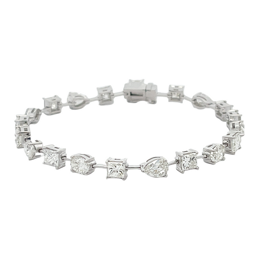18KW 9.75CT FANCY DIA BRACELET 7