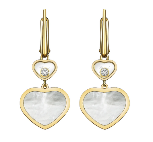 18KY HAPPY HEARTS MOP DROP EARRINGS