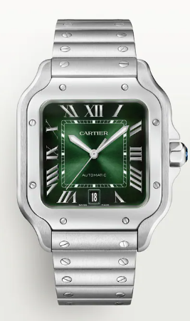 SS LRG SANTOS GRN DIAL BRAC