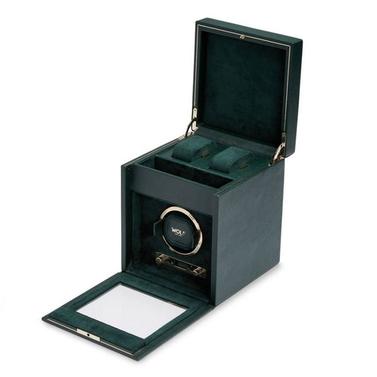 BRITISH RACING SINGLE WATCH WINDER W/ STORAGE