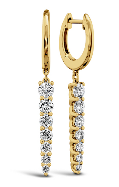 18KY DIAMOND DROP EARRINGS