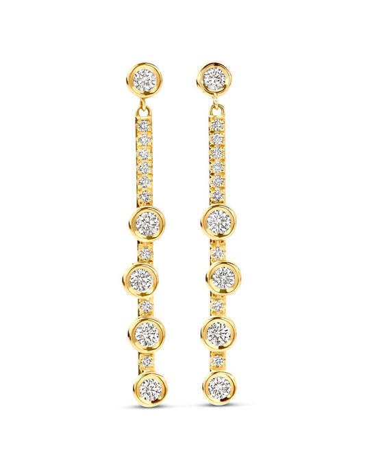 HULCHI BELLUNI 18KY BOULI DIAMOND DROP EARRINGS