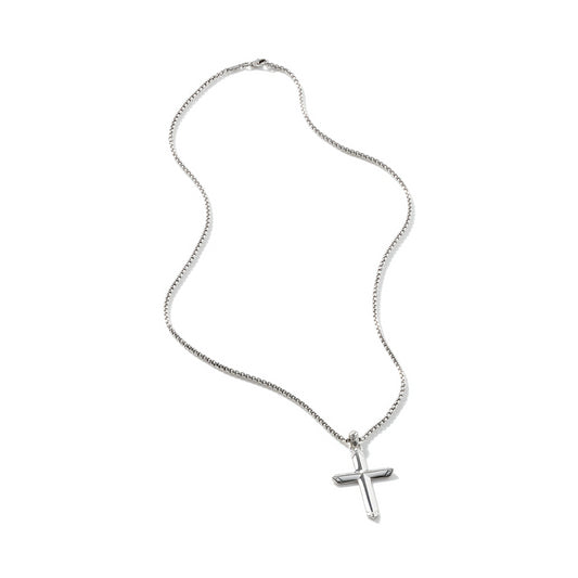 SILVER CROSS PENDANT WITH 2.7MM BOX CHAIN