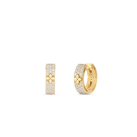 18KYLOVE IN VERONA PAVE DIAMOND & POLISHED FLOWER HUGGIES