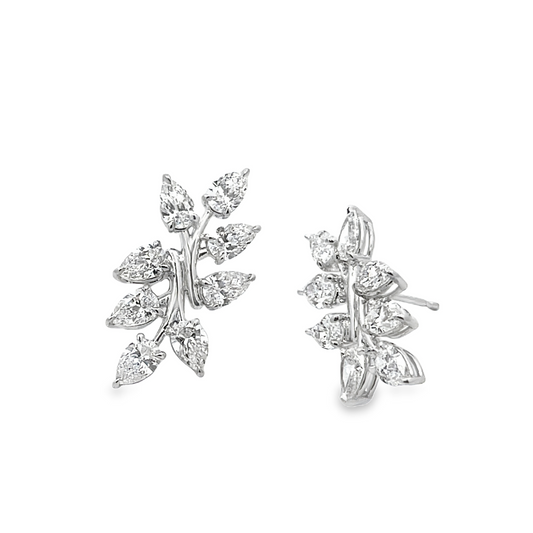 RAHAMINOV 18KW PEAR SHAPE DIAMOND EARRINGS