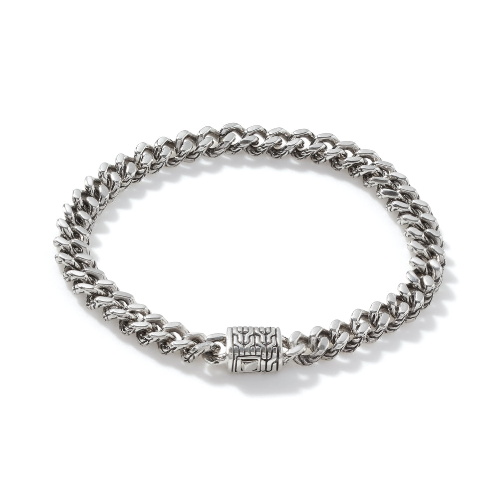 SILVER 7MM CURB CHAIN BRACELET