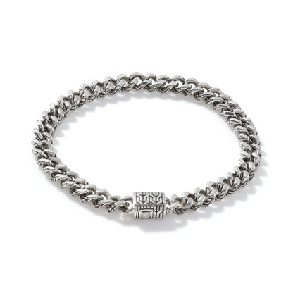 SILVER 7MM CURB CHAIN BRACELET