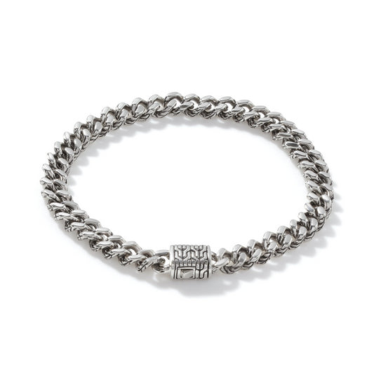 SILVER 7MM CURB CHAIN BRACELET